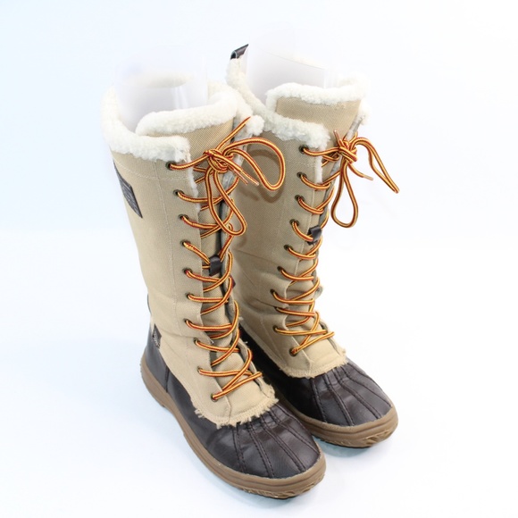 Polo Ralph Lauren Khaki Brown Canvas Boots #136 - Picture 3 of 8